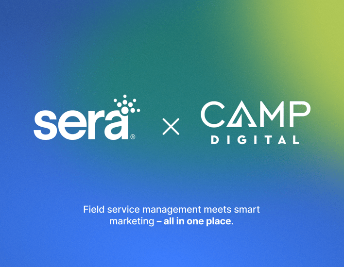 Sera and CAMP Digital logos for a partnership, with 