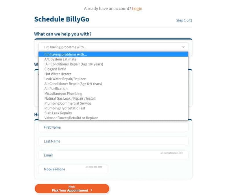 Billygo Online Scheduler