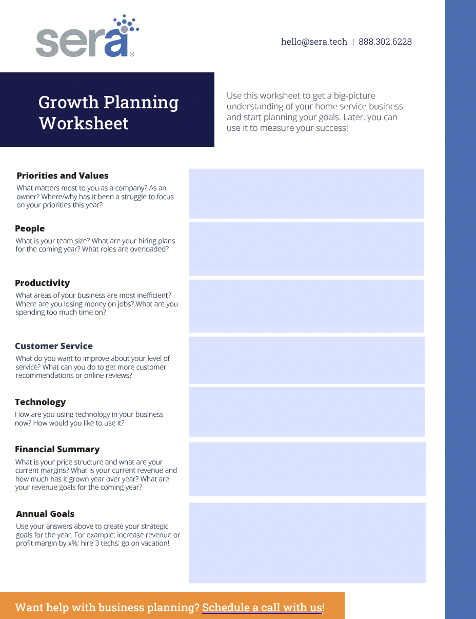 Growth Planning Worksheet